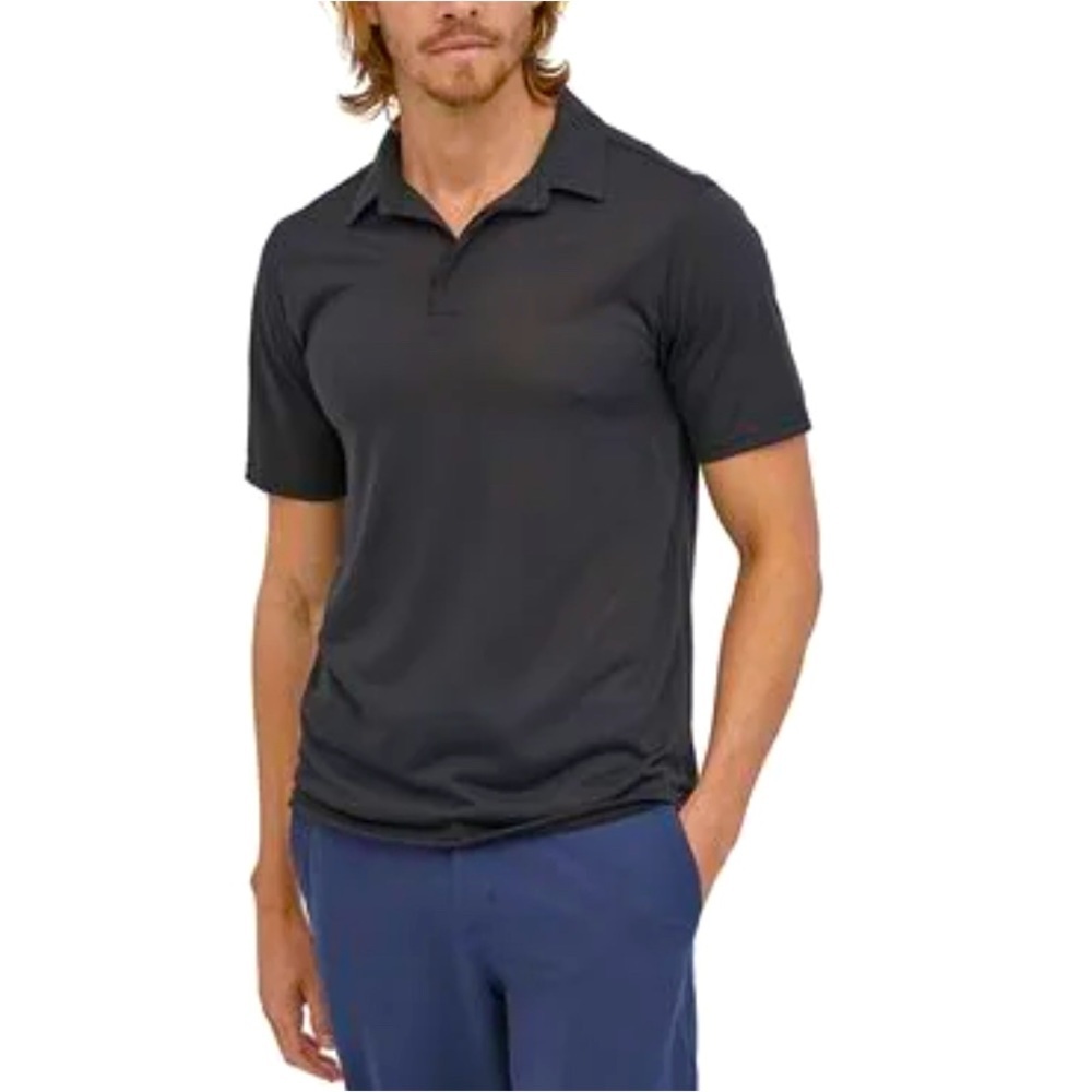 Patagonia Men's Stretch Polo Shirt SMALL Grey Short Sleeve UPF Sun Protection